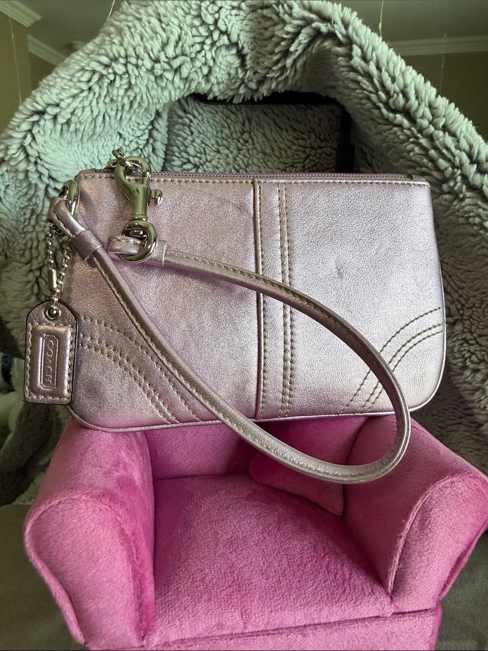 Coach Metallic Rose Wristlet